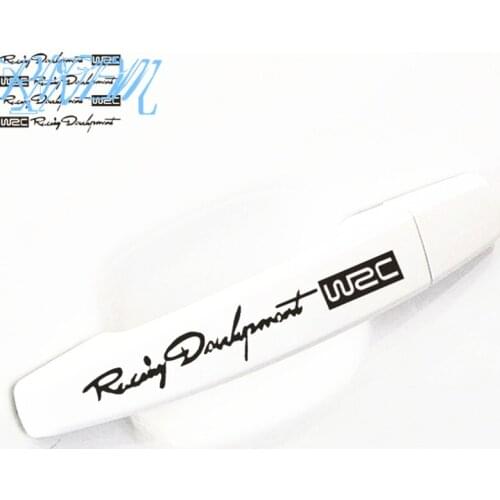 4pcs/set Car-styling WRC Logo Door Handle Reflective Stickers for Lada Priora Sedan sport Kalina Granta Vesta X-Ray XRay