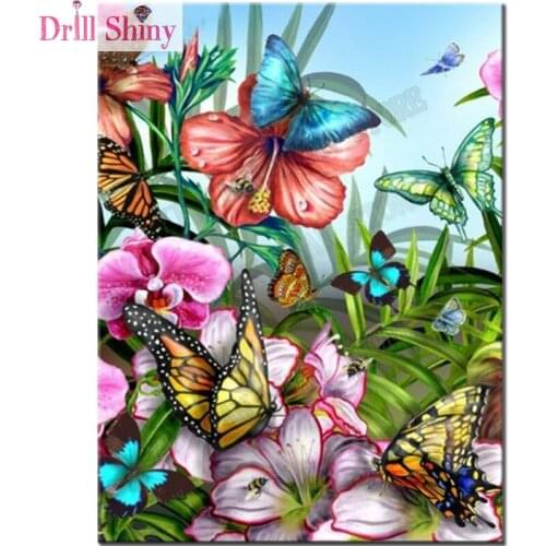 5D resin diamond embroidery butterfly flowers icon diamond painting cross stitch arts diamond mosaic DIY fashion wall Decorative