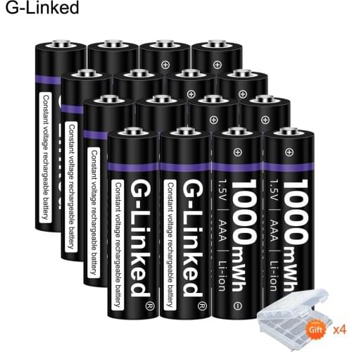 16pcs/lot AAA Battery 1000mWh 1.5V AAA Rechargeable Battery for Small Fan Gamepad Wireless Mouse