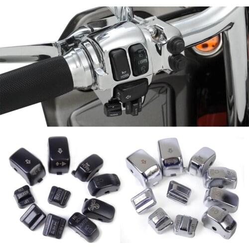 Beler 10pcs Replacement Housing Switch Cap Button Cover Kit for Harley Cross Bones Softail Dyna Road King Electra Glide