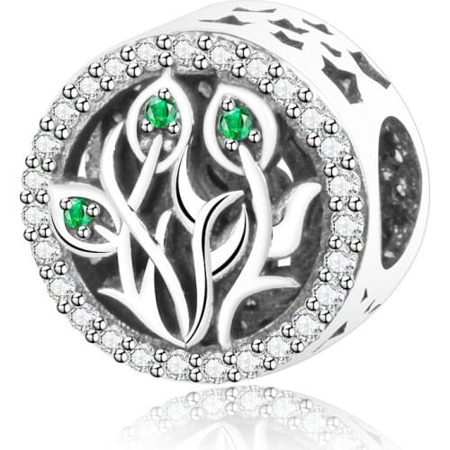 2017 New Arrivals Water plants Beads Fit Original Pandora Charm Bracelets Silver 925 Charms Sterling Silver Jewelry For Gifts