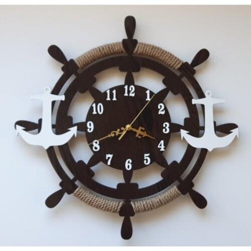 D Decorative Wooden Ship Rudder Wall Clock