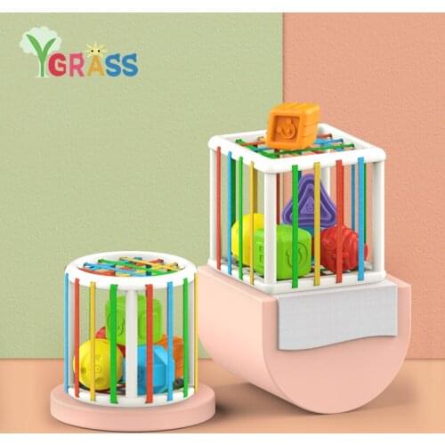 Montessori Baby Toys Rainbow Color Shape Sorter Toy Nesting Stacking Block Sensory Integration Kids Activity Cube Early Learning