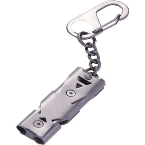 Emergency Whistles High Pitch Double Tubes Survival Lifeguard Whistle Lanyard Keychain Outdoor Camping Hiking Boating Hunting