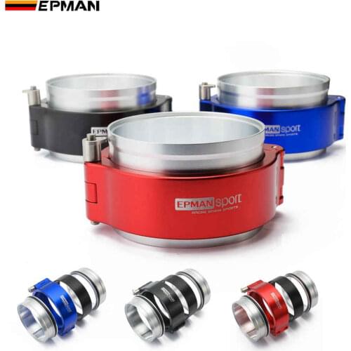 EPMAN HD Exhaust V-Band Clamp w Flange For 3.5" 89mm Radiator Hose Wastegate Flanges Turbo Dump Pipe EPSS89KB