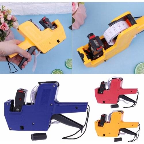 Hot MX-5500 8 Digits Price Tag Gun Labeler Labeller Stickers Label Paper +2 Ink Roll Manual Pricing Machine Random Color C42