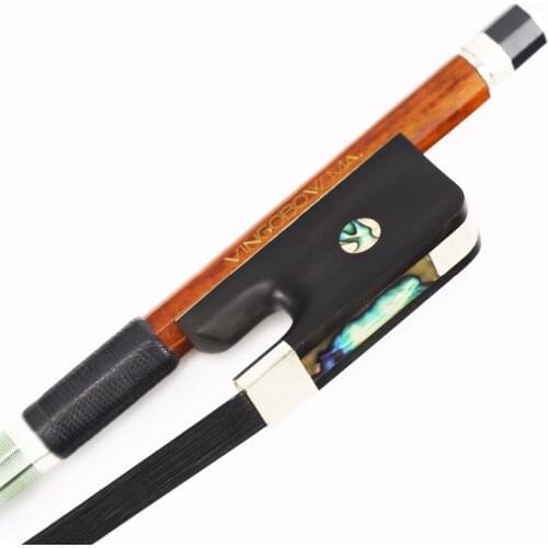 800BFB 4/4 Size French Style Master Pernambuco Bass Bow Ebony Frog Black Natural Horsehair Bass Parts Accessories