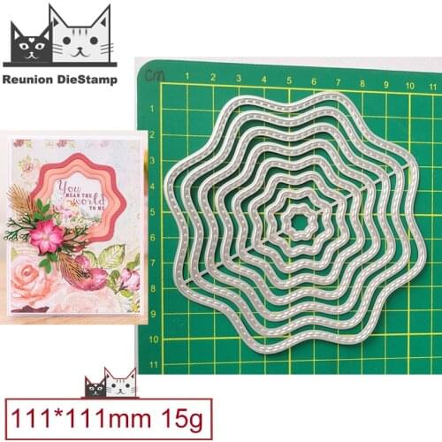 Multi-layer Flower Base Border Metal Cutting Dies Decorative Scrapbooking Steel Craft Die Cut Embossing Paper Cards Stencils