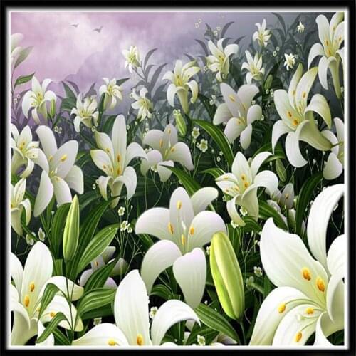 Landscape Flower Color Rose DIY 11CT Cross Stitch Embroidery Kits Craft Needlework Set Printed Canvas Cotton Dropshipping