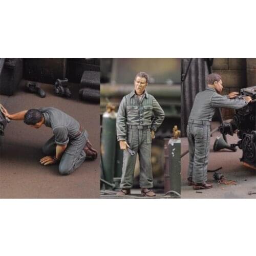 New Unassembled 1/35 modern man Mechanics (3 figures) Resin Figure Unpainted Model Kit