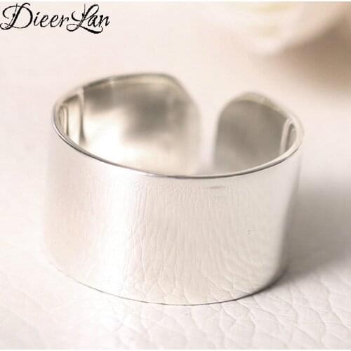 DIEERLAN Silver Color Smooth Rings For Women Jewelry Beautiful Finger Open Rings For Party Birthday Gift