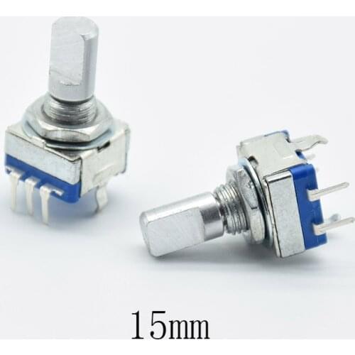 5pcs Half axis rotary encoder, handle length 15mm code switch/ EC11 / digital potentiometer with switch 5Pin