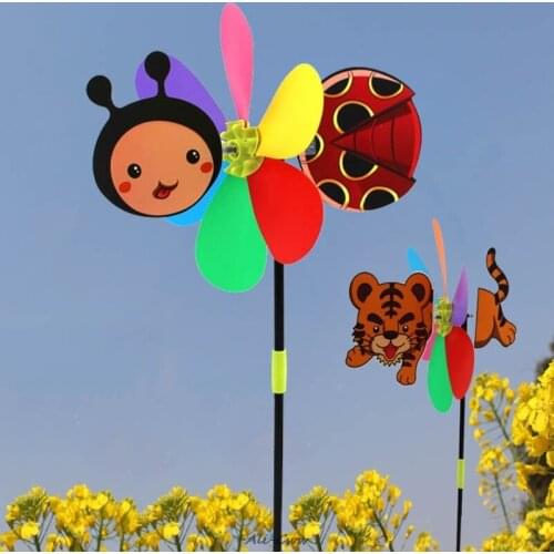 Colorful Cartoon Animal Windmill Wind Spinner Home Garden Yard Outdoor Decor