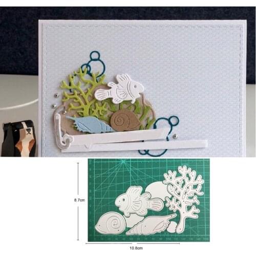 Coral Fish Conch Metal Cutting Die Stencil for DIY Embossing Paper Photo Album Cards Making Scrapbooking Cut Mould Dies
