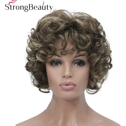 Strong Beauty Short Curly Wigs Synthetic Hair Capless Women Wig