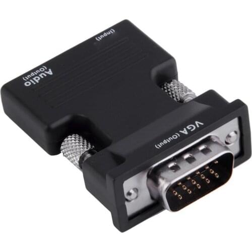 HDMI-compatible Female to VGA Male Converter Adapter Support 1080P Signal Output New Bundle 1 Polybag VGA Cables Multimedia