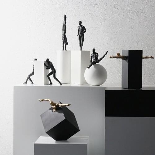 Modern jump Swim Span Sports Posture Character Sculpture Decoration Sales Office Exhibition Hall Human Body Decoration Ornaments
