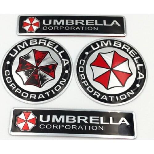 Car styling 3D Aluminum alloy Umbrella corporation car stickers decals emblem decorations badge auto accessories