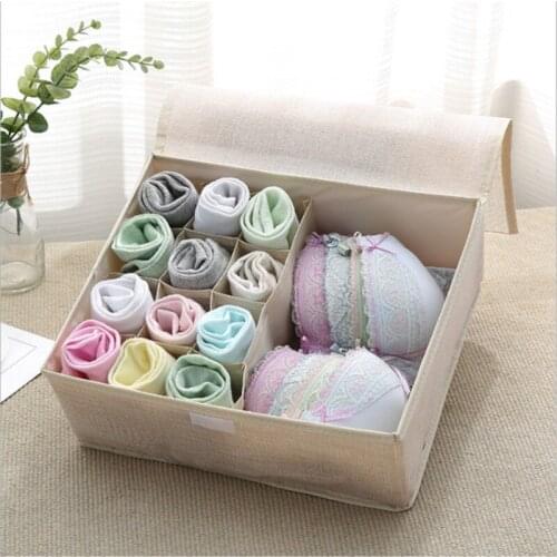 Underwear Storage Box Divider Drawer Lidded Closet Organizer Interior Organizador For Ties Socks Shorts Bra Storage Containers
