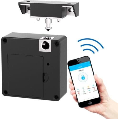 Bluetooth Invisible Cabinet Lock RFID Sensor Smart Drawer Security No Drill Keyless File Cabinet Locks Android IOS APP Unlock