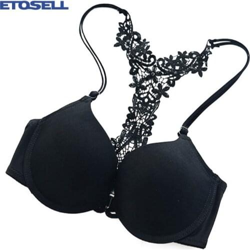 Seamless sexy front button bra push up underwear buckle female bra for women 3/4 cup