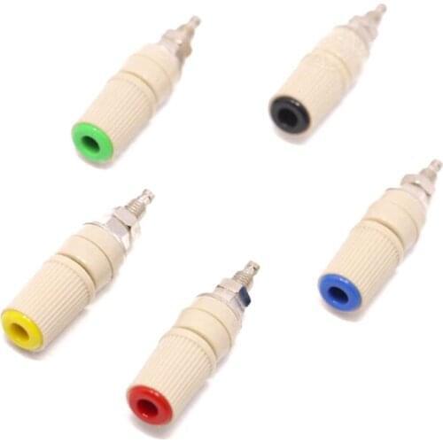 10pcs 24A M5 Screw 4mm ABS Banana Panel Socket Binding Post Wire Connector Banana Plug