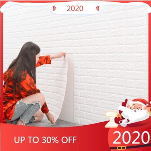 10PCS Self adhesive Wallpapers 3D Wall Sticker Living Room Wallpaper Mural Bedroom Decorative Waterproof TV Background Brick