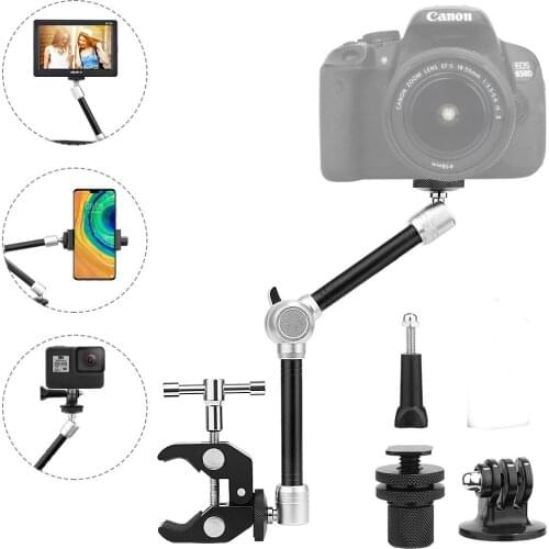 11" Adjustable Robust Articulating Friction Magic Arm with Clamp Kit