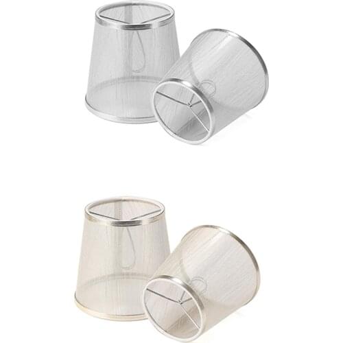 2 Pack Clip on Gauze Chandelier Lamp Shades Little Upright Wall Candle Light Lampshade