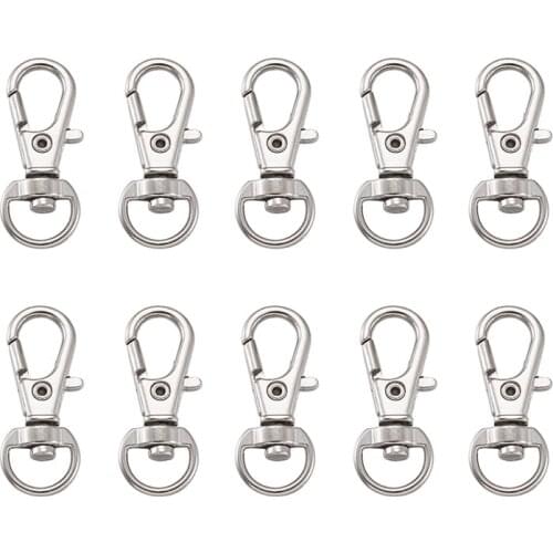 20pcs Iron Swivel Lobster Claw Clasps Swivel Snap Hook for Jewelry Making Key Chain Bag Lanyard DIY Accessories Findings