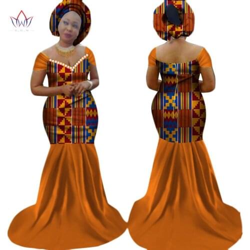 2021 Africa Dresses for Women Dashiki Patchwork with Pearl Africa Clothes Vestidos Free Headtie Lady Dresses WY2342