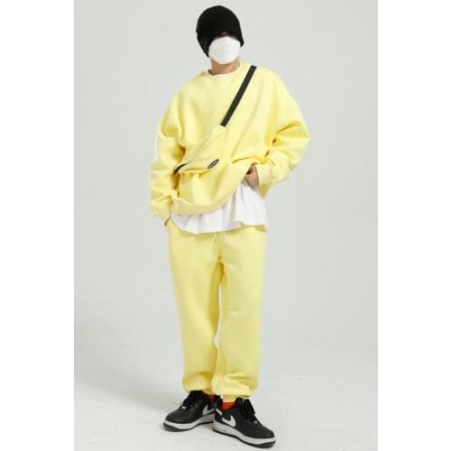 2021 New Sets with Bag Sports Tracksuits Streetwear Hip Hop Pullover Sweatshirt Casual Pant Male Hoodie Joggers Sweatpants