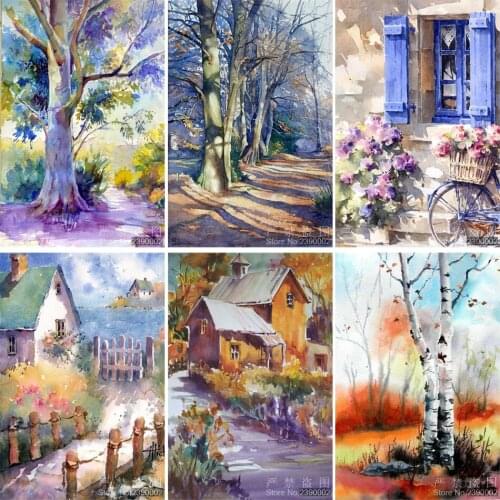 5D Diy Diamond Painting Cross Stitch Scenery Diamond Embroidery Forest Oil Painting Full Diamond Mosaic Pictures Needlework
