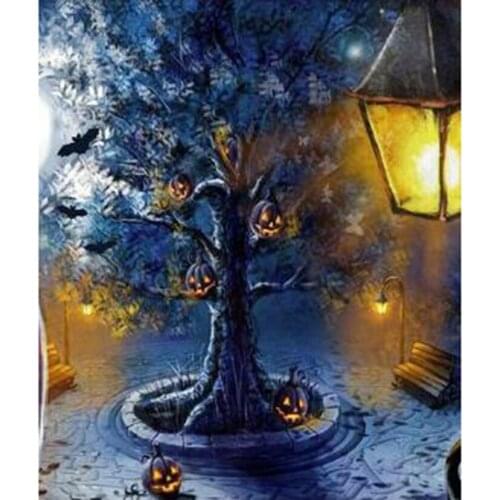 5D DIY Diamond Painting Landscape Painting Pumpkin Tree Scenery Picture Square/Round Diamond Cross Stitch Embroidery Art WG3140