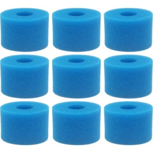 9 Pcs Filter Sponge for Intex S1 Type Pure Spa Reusable Washable Foam Hot Tub Filter Cartridge Retail