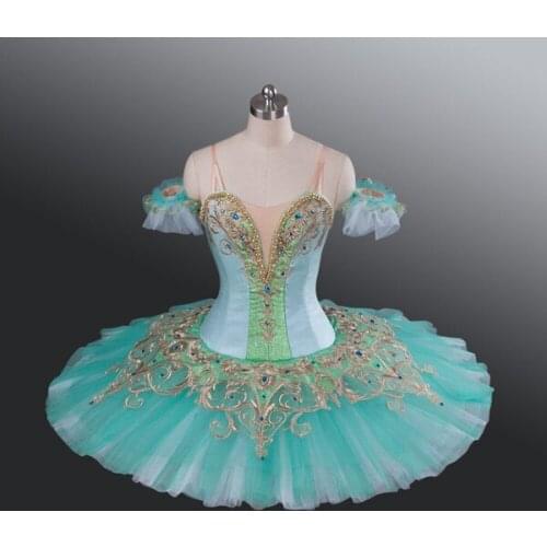 Green Color Ballet Tutus Adult Professional Ballet Costumes For Show Girls/Child Custom Made Tutu Skirt For Sale AT1186