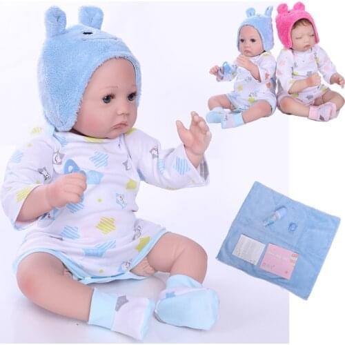 Bebe Realistic Soft Silicone Vinyl Reborn Baby Doll 55 Cm Simulation Open Eyes Cute Baby Anatomically Correct Kids Toy