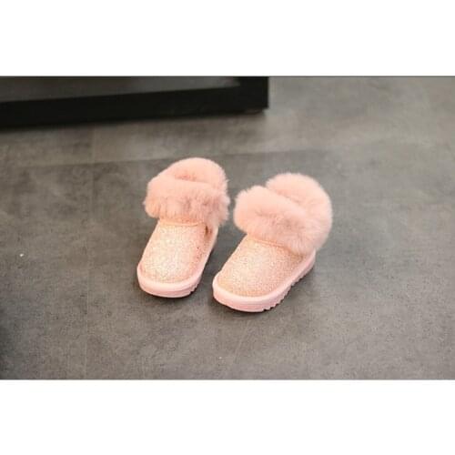 Fashion Children Girls Bling Bling Snow Boots Baby Girls Ankle Boots Baby Shoes Toddler Kids Booties