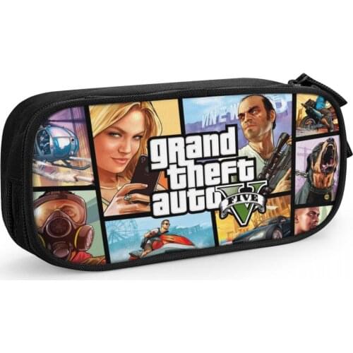 Grand Theft Auto 393 Pencil Cases School Supplies Boy School Kit Pencil Case Black Stationery Products