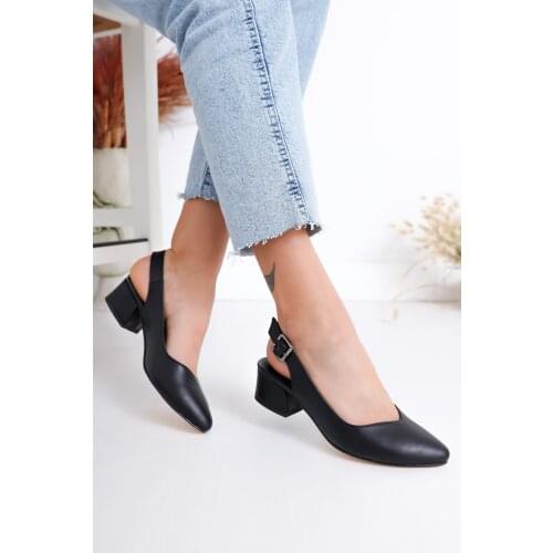 Valentina Heels Black Skin Shoes