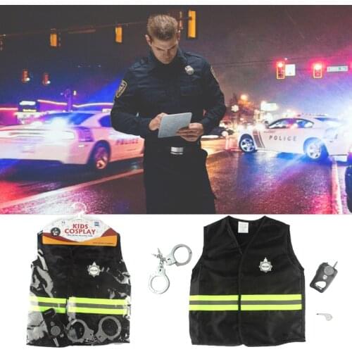 Children Halloween Policeman Costumes Kids Party Carnival Police Uniform Boys Army Policemen Cosplay Clothing Sets