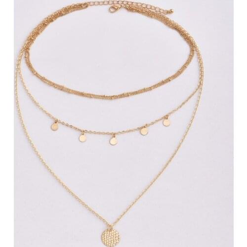 Personality Geometric Pendant Clavicle Chain Necklace Women Jewelry 2021