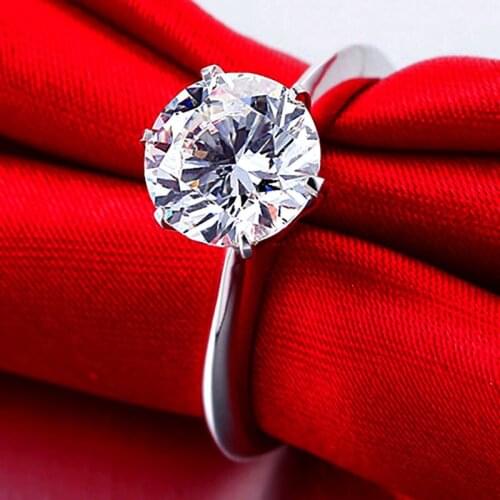 Classics 3Carat SONA High Carbon Drill Wedding Rings For Women Authentic 925 Sterling Silver Jewelry Anillos Mujer LR203-5