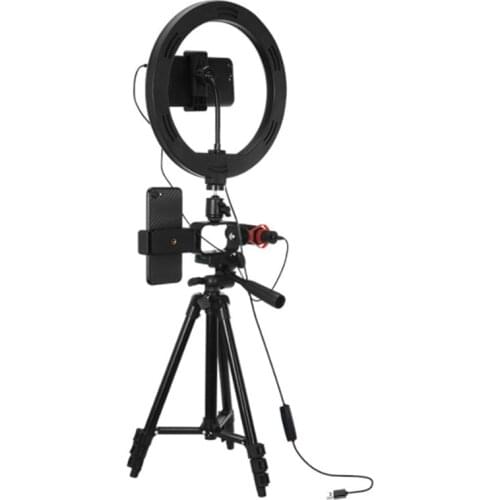 26cm Photo Ringlight Led Selfie Ring Light Phone Bluetooth Remote Lamp Photography Lighting Tripod with Microphone