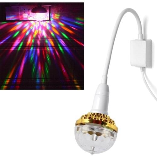 Colorful Magic Ball Light E27 Rotating Crystal Light Bulb Household KTV Flash Stage Lamp