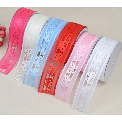 Organza Ribbon Embossing Butterfly Shape 1-1/2" 38mm High Quality DIY Wedding Clothing Sewing & Fabric Accessories BBXU-022