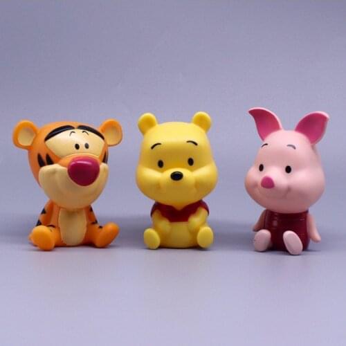 Disney Vinyl Winnie The Pooh Little Tiger Mickey Decoration Cake Decoration Doll Bath Toys Boys Girls Cartoon Figures Toys