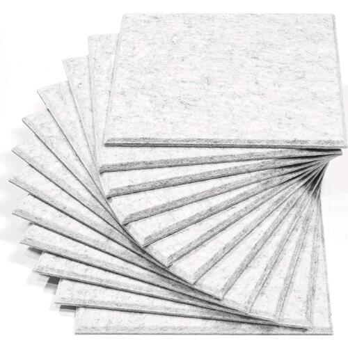 12 Pack Acoustic Panels, 12 x 12 x 0.4 Inches Soundproofing Foam Acoustic Tiles Studio Foam Sound Wedges(Silver Grey) Retail