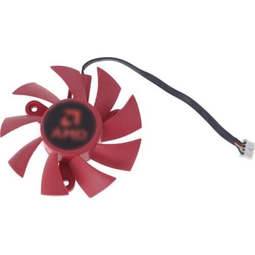 75mm/2.95in Cooler Fan DC 12V FD8015U12S 4Pin 12V 0.5A Radiator Replacement for AMDRX570 580 Graphics Card Cooler