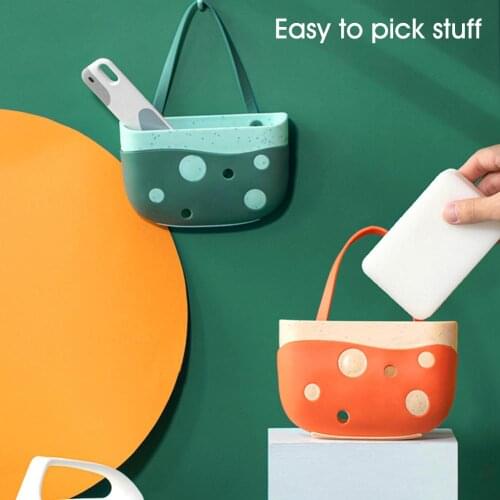 Sink Caddy Organizer Hanging Faucet Sponge Holder Storage Rack for Scrubber, Scourer, Brush, Kitchen, Bathroom